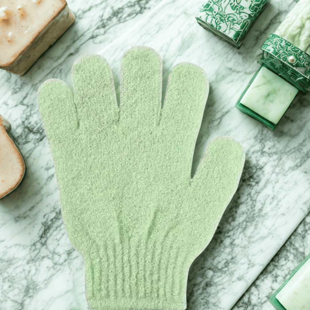 Gants exfoliants | PureTouch Glow Vert - 2 pièces