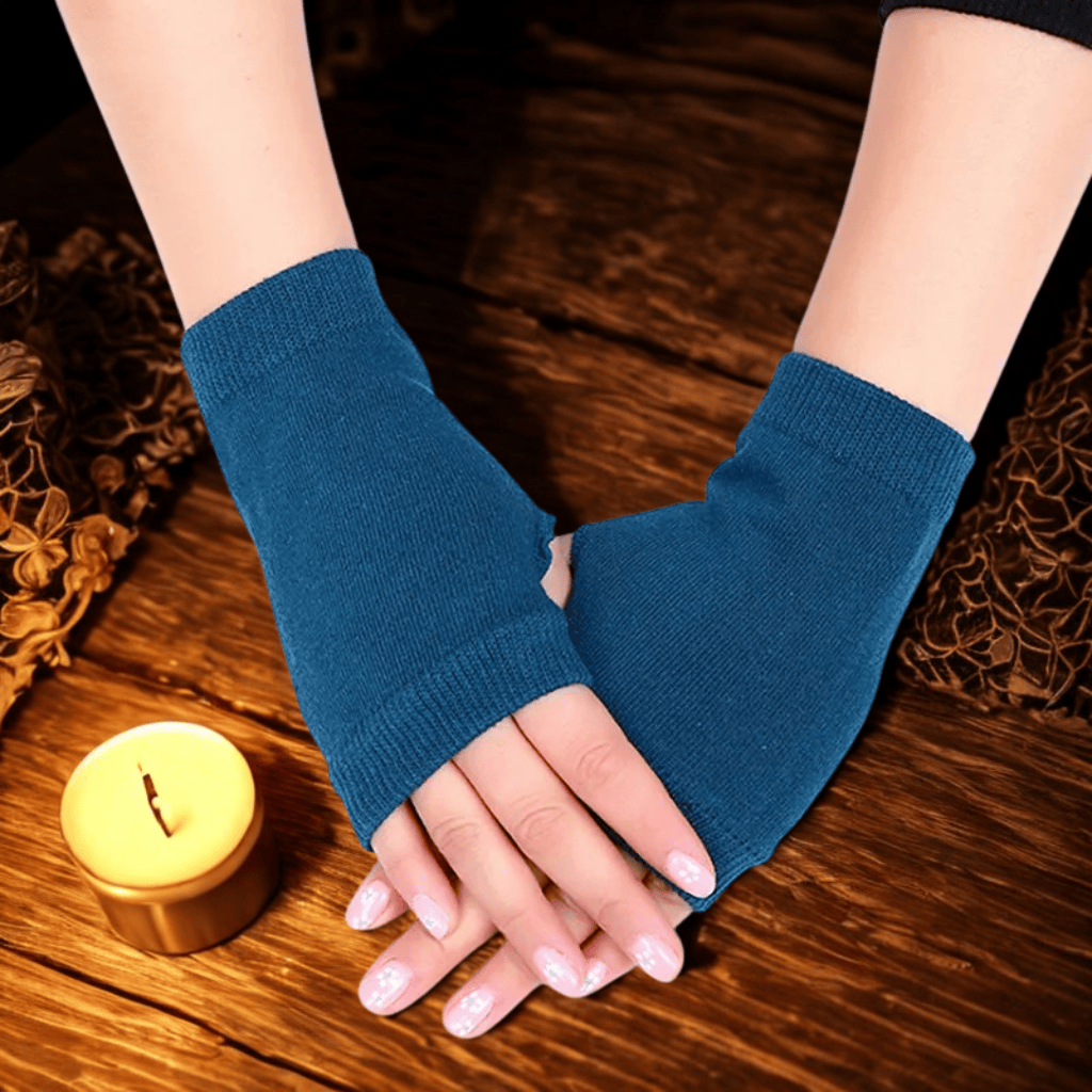 Mitaines femme | KnitCharm deep green