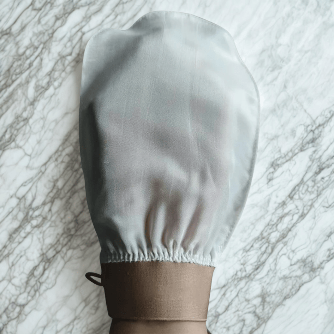 Gant exfoliant | SilkGlow Care Blanc - Camel