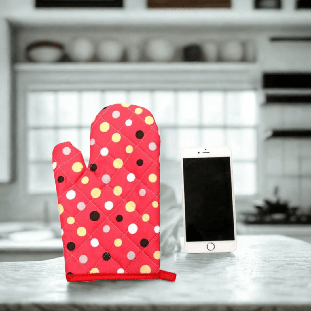 Gants de cuisine | CookiDots Rouge - Gros pois