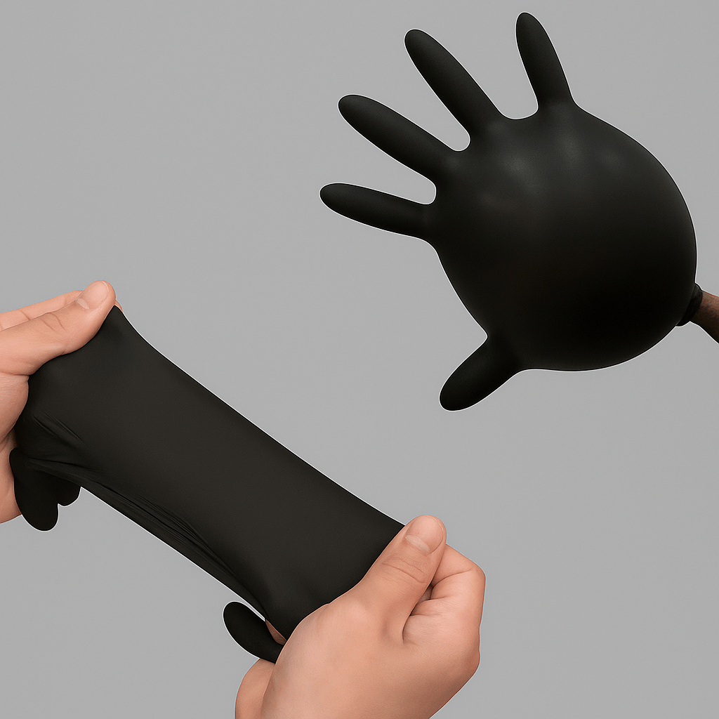 Gants en nitrile fins noirs