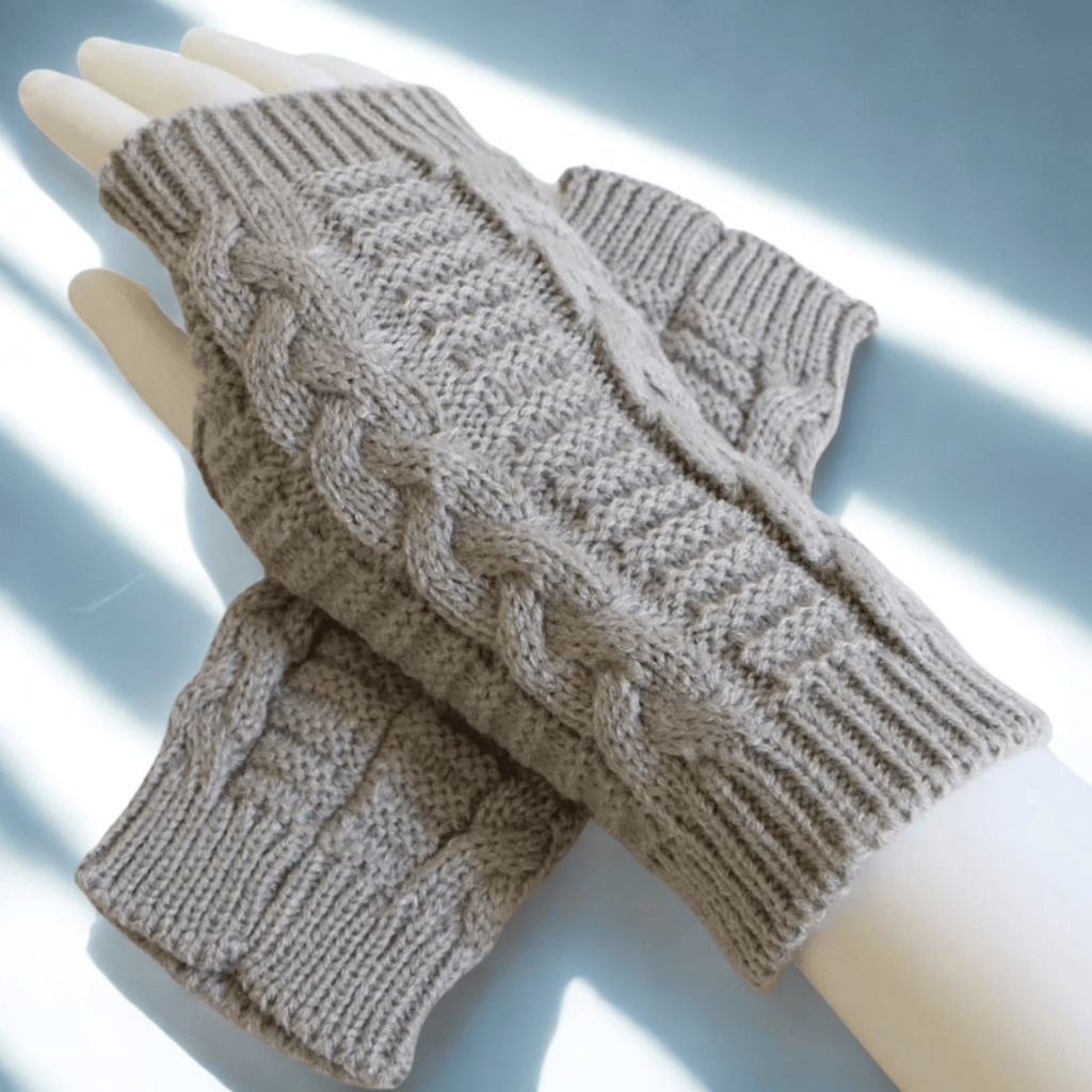 Mitaines femme <br> KnitCharm Gris clair