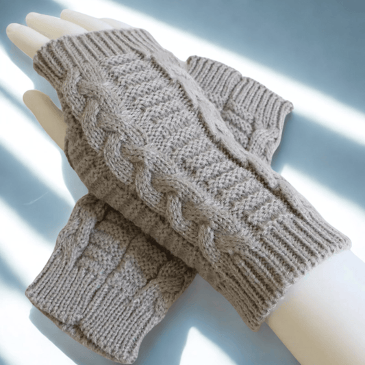 Mitaines femme <br> KnitCharm Gris clair