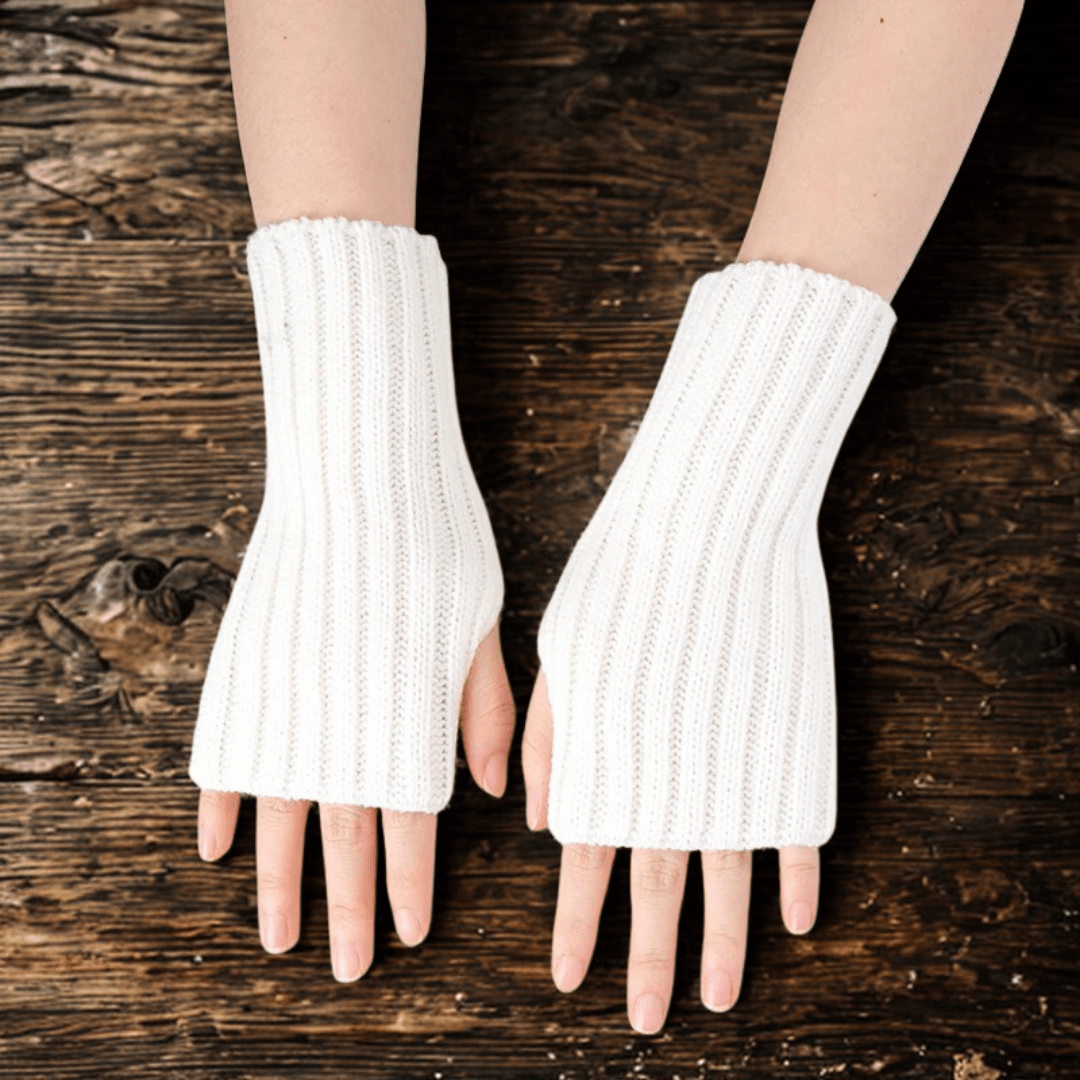 Mitaines femme | Lunéa Knit Blanc / 20 cm