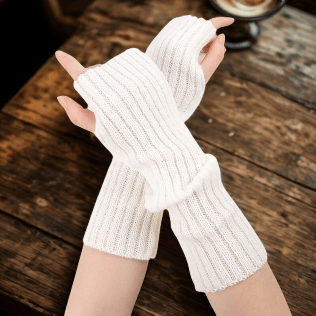 Mitaines femme | Lunéa Knit Blanc / TU (longue)