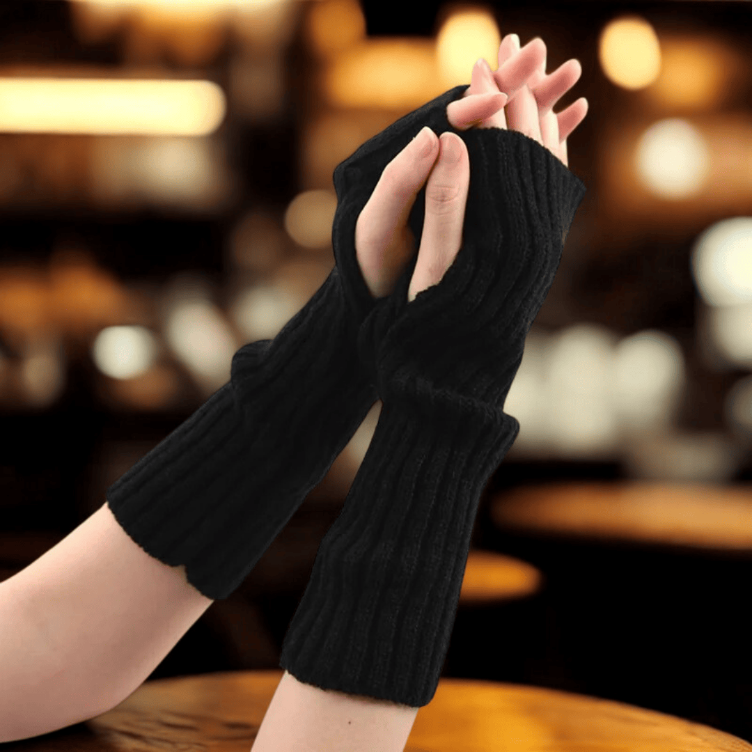 Mitaines femme | Lunéa Knit Noir / TU (longue)