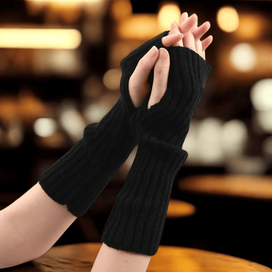 Mitaines femme | Lunéa Knit Noir / TU (longue)