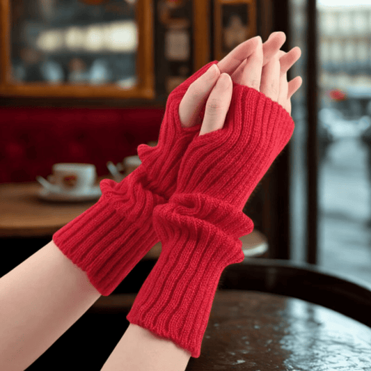 Mitaines femme | Lunéa Knit Rouge / TU (longue)