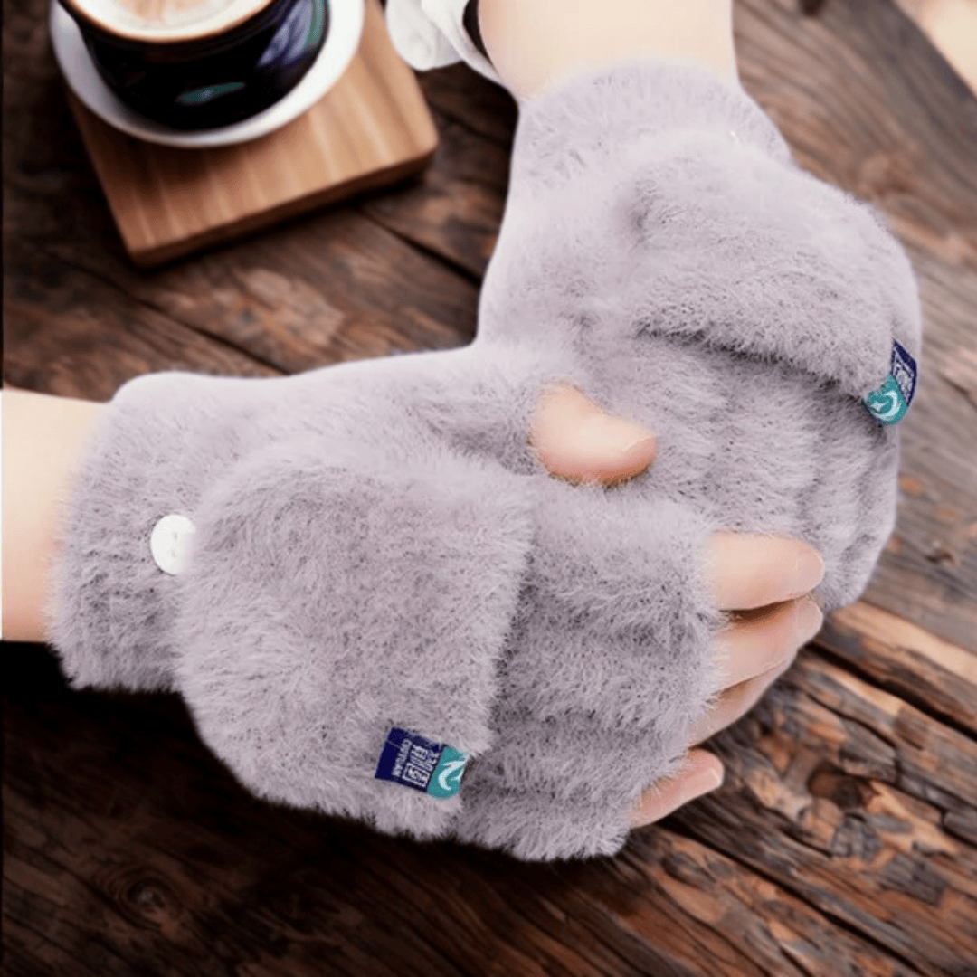 Mitaines femme | Veloursia Gris clair / TU