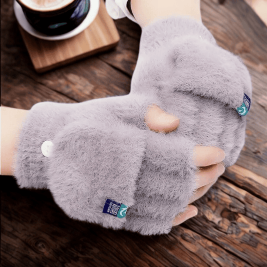 Mitaines femme | Veloursia Gris clair / TU
