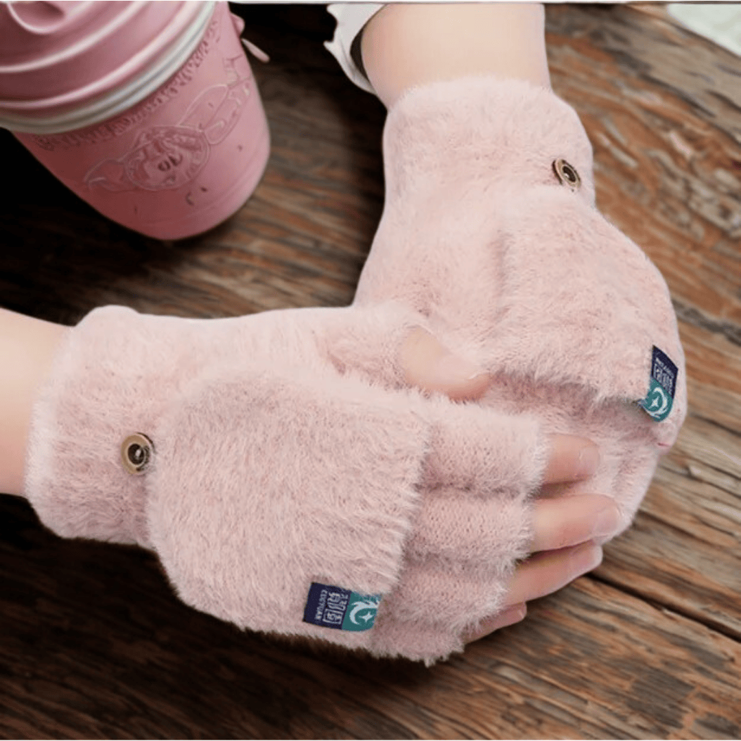 Mitaines femme | Veloursia Rose pâle / TU
